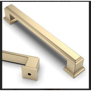 Asidrama 5 pcs Brushed Brass 5 inch Kitchen Cabinet Handles, Drawer Pulls NEW
